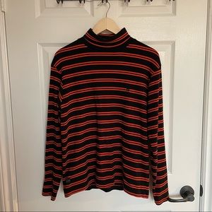 10 DEEP Black and Orange Mens Turtleneck